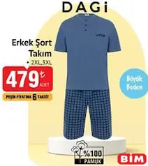 DAGİ ERKEK ŞORT TAKIM 2XL,3XL